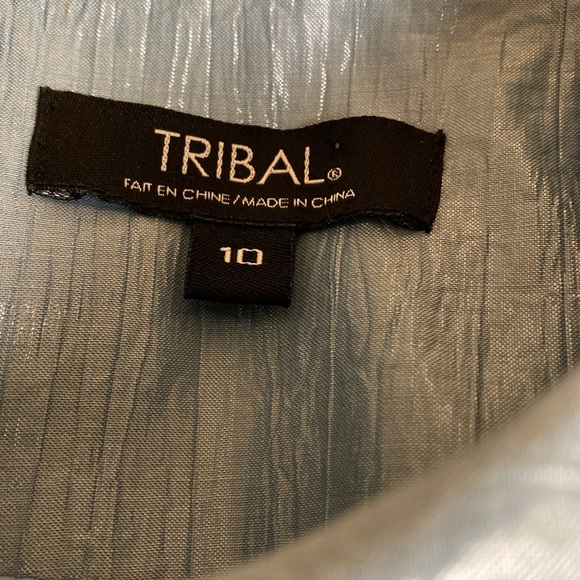 🔷Tribal Blue 3/4 Sleeve Chunky Button Collared Lined Jacket
Size 10 - Picture 6 of 7